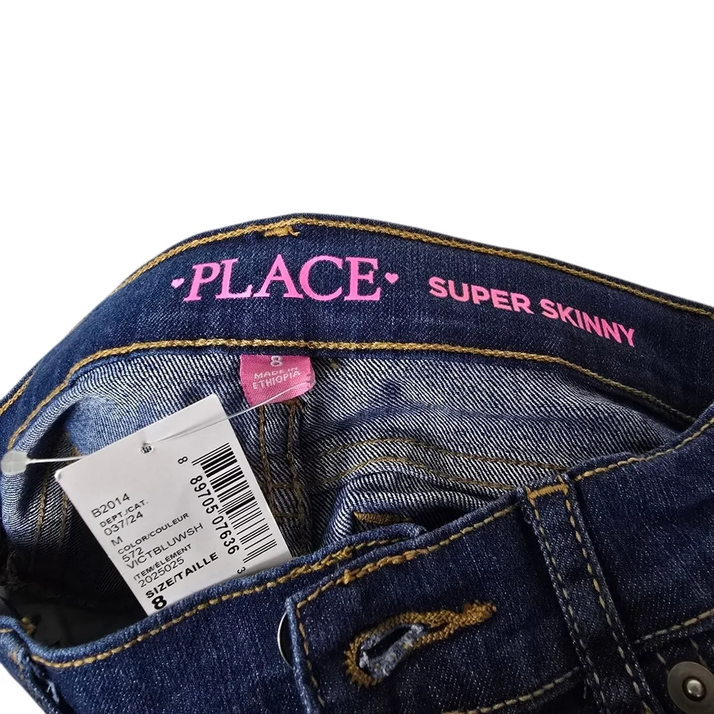 NWT The Children's Place Blue Super Skinny Denim Jeans 8